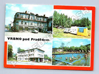 Pohlednice Vrbno pod Pradědem hotel autokemp koupaliště 1970 (M34969)