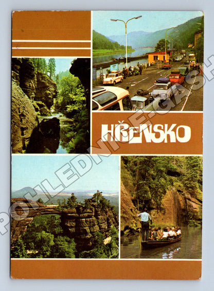 Pohlednice Hřensko Soutěsky lodě 196x (M34979)