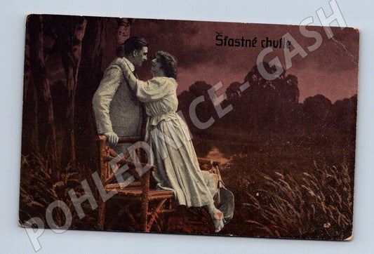 Pohlednice Šťastné chvíle romantický motiv (M3498)