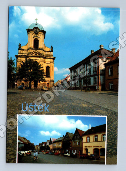 Pohlednice Úštěk Mírové náměstí kostel sv. Petra a Pavla 2003 (M34987)
