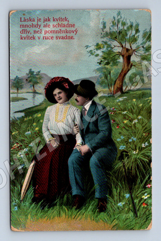 Pohlednice Láska je jak kvítek kolor ČR do 1950 (M3499)