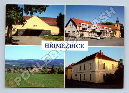 Pohlednice Hříměždice kino náves střed obce 2016 (M34992)