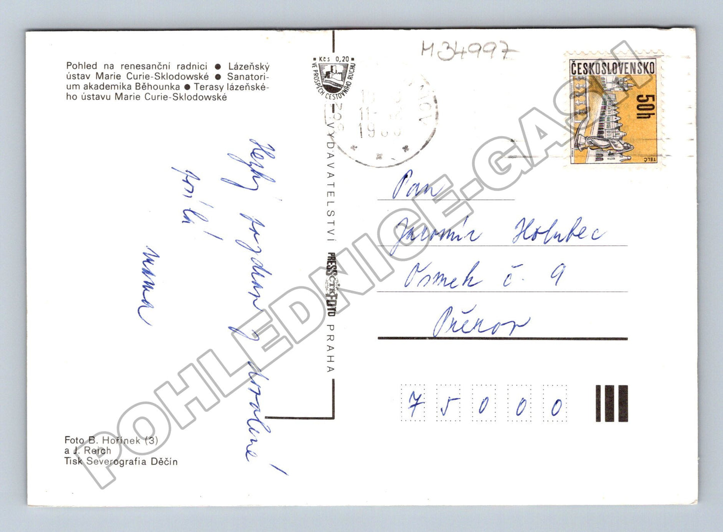 Pohlednice Jáchymov lázeňské budovy 1983 (M34997)