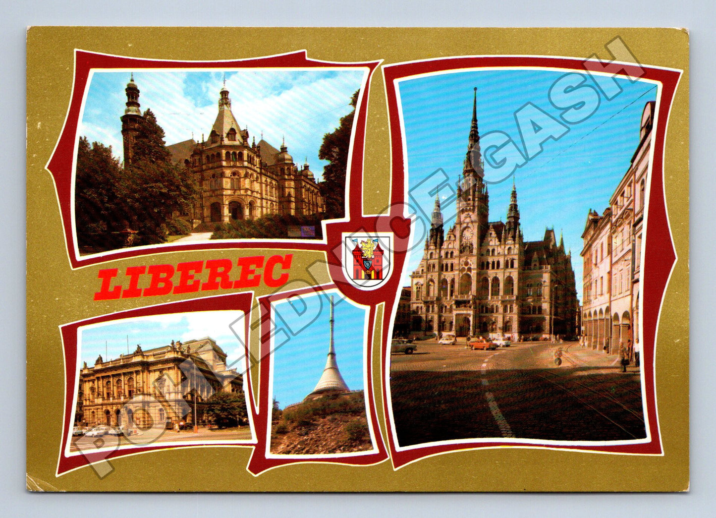 Pohlednice Liberec radnice Ještěd 1976 (M34998)