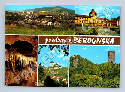 Pohlednice Berounsko mix motivů hrad Karlštejn 1970 (M35008)