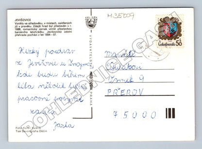 Pohlednice Jevišovice zámek přehrada koupaliště (M35009)