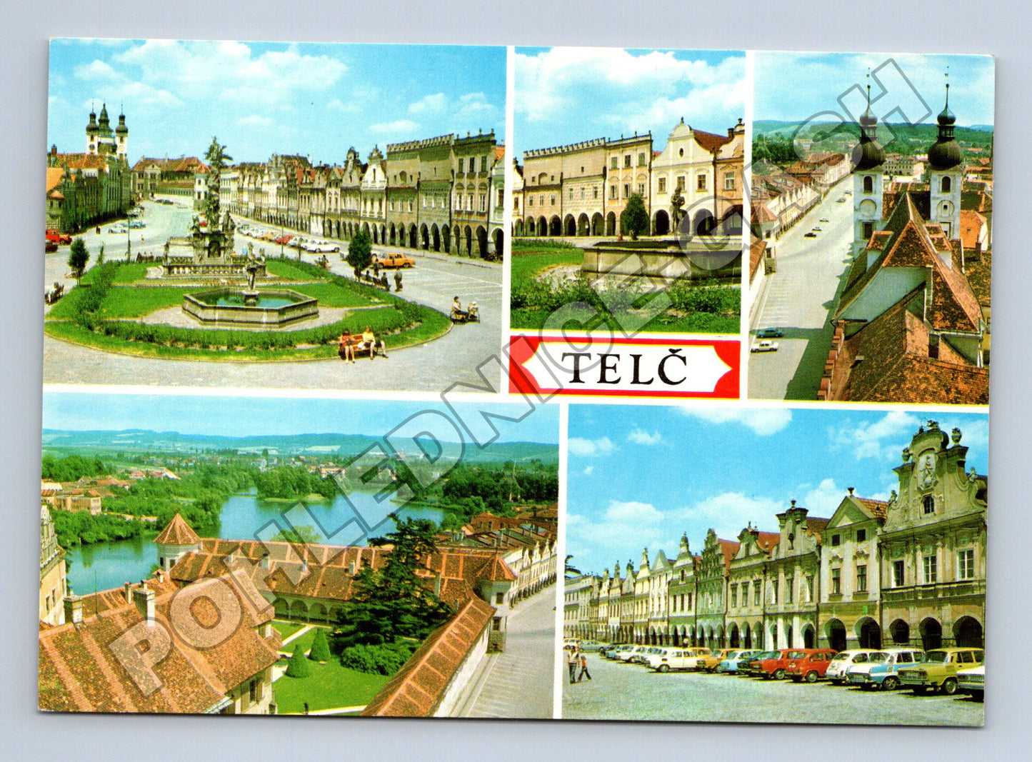 Pohlednice Telč náměstí a jezero (M35019)
