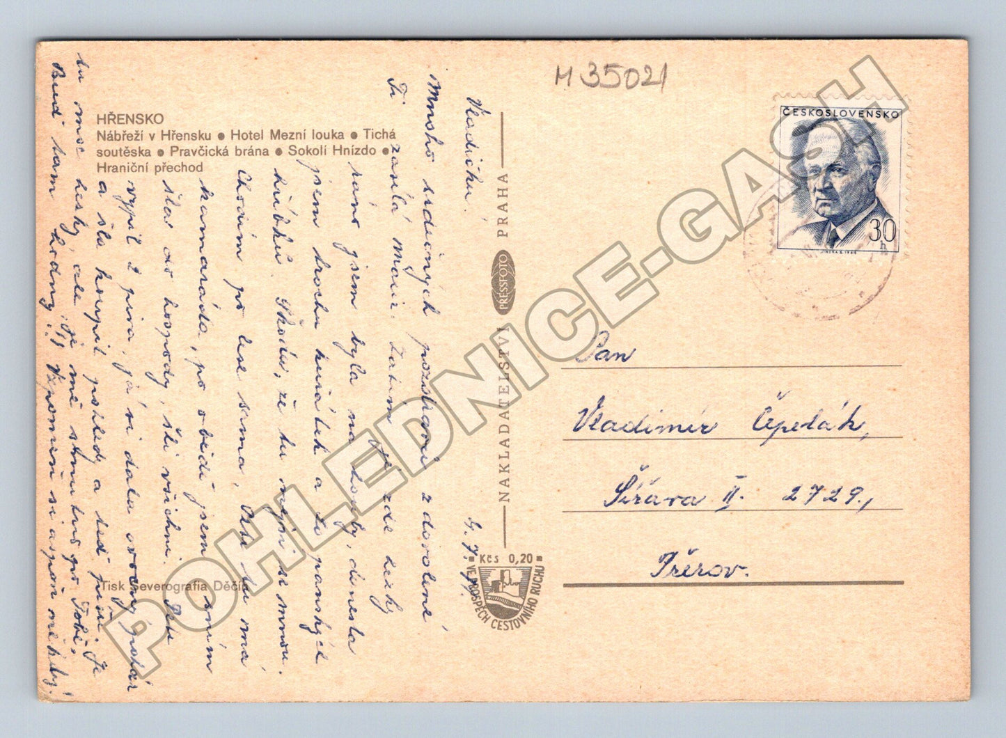 Pohlednice Hřensko koláž záběrů 1965 (M35021)