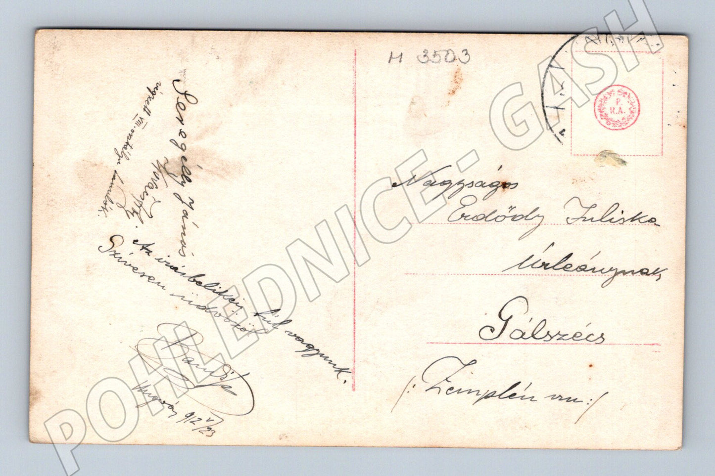 Pohlednice žena s růží kolor Maďarsko 1923 (M3503)