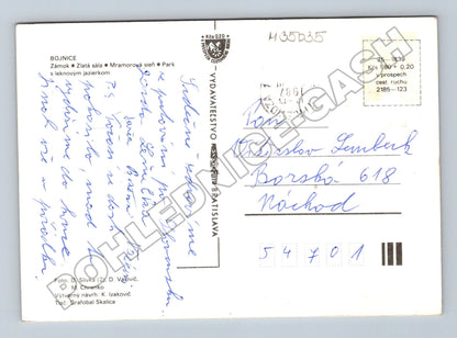 Pohlednice Slovensko Bojnice zámek 1961 (M35035)
