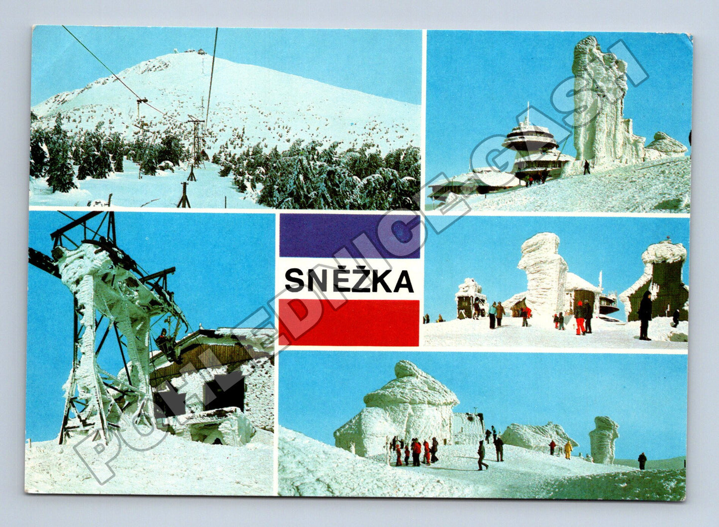 Pohlednice Sněžka horské budovy lanovka 1983 (M35036)