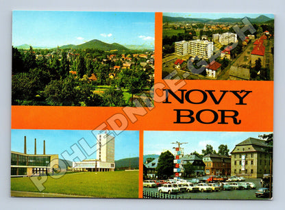 Pohlednice Nový Bor koláž s více pohledy 1979 (M35038)