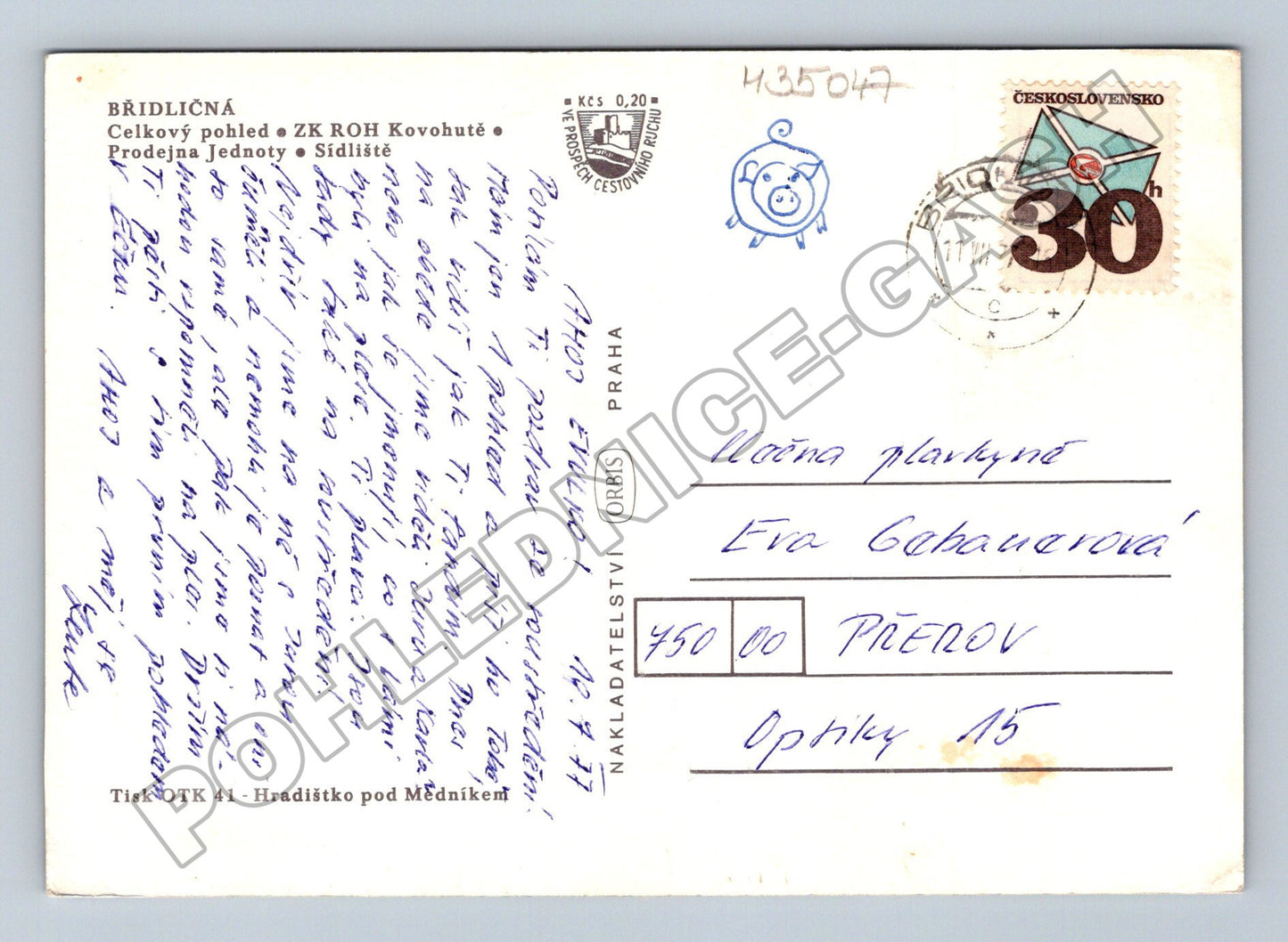 Pohlednice Břidličná více motivů cca 1970 (M35047)