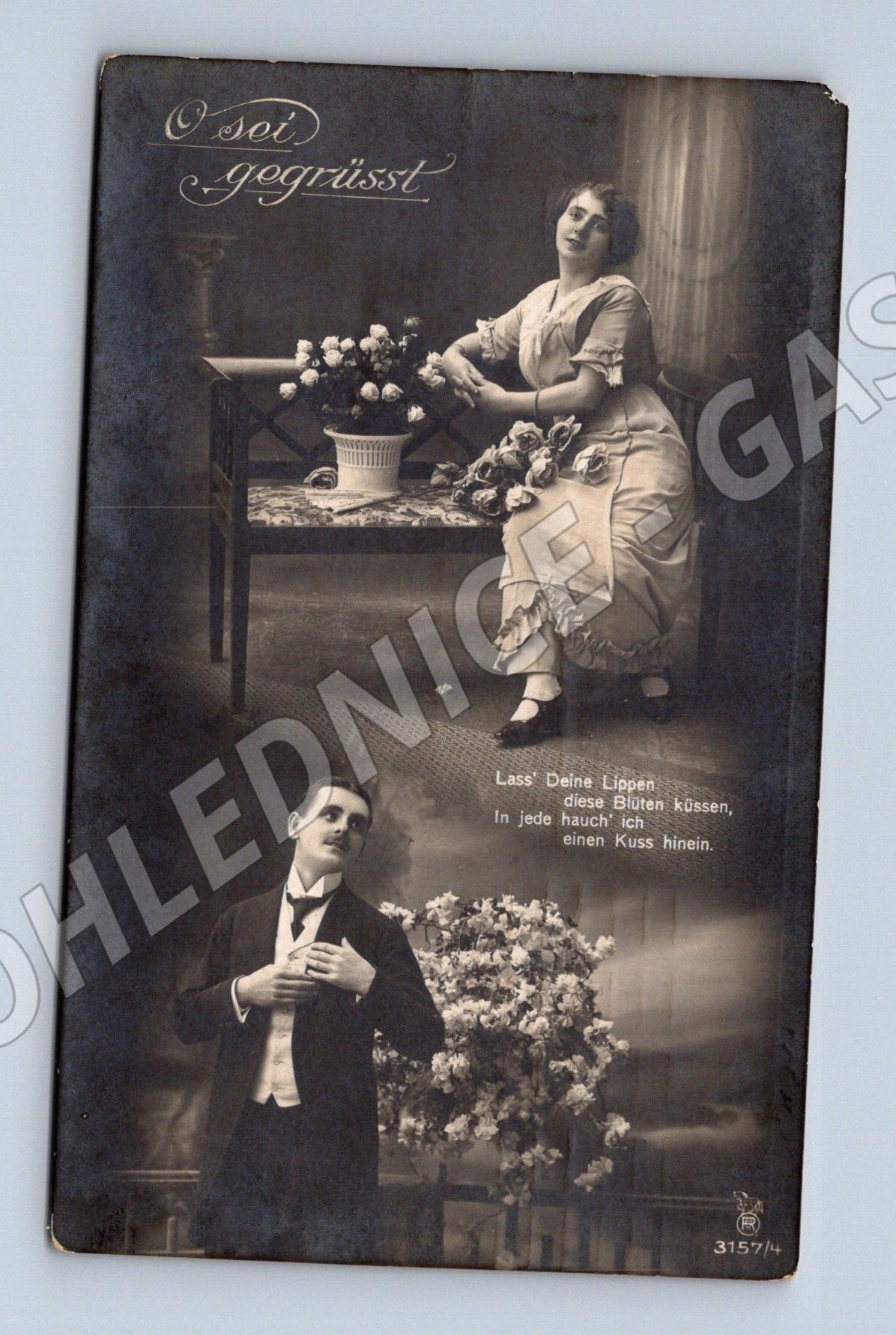 Pohlednice secesní motiv 1917 zasláno (M3505)