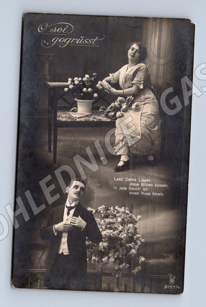 Pohlednice secesní motiv 1917 zasláno (M3505)