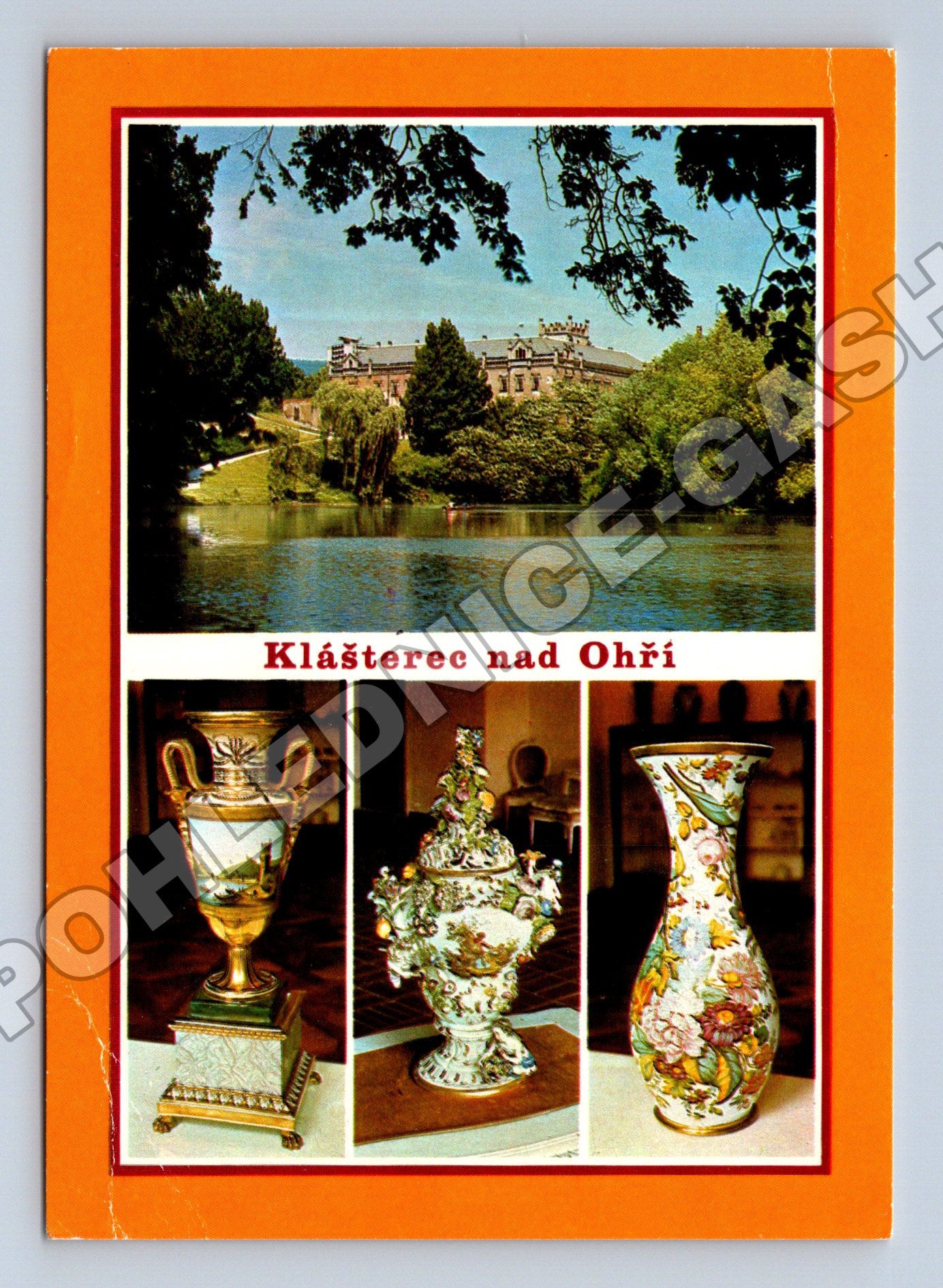 Pohlednice Klášterec nad Ohří zámek a porcelán (M35052)