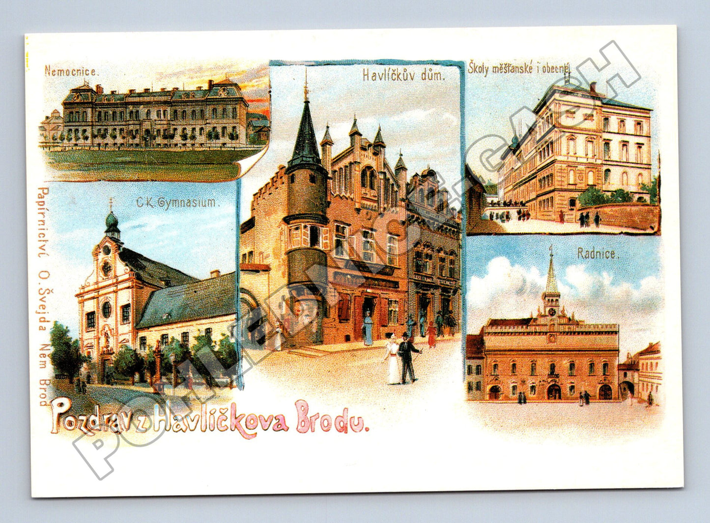 Pohlednice Havlíčkův Brod vícepohled 1900 (M35058)