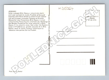 Pohlednice Jeseníky Velký vodopád Bílé Opavy 1979 (M35064)