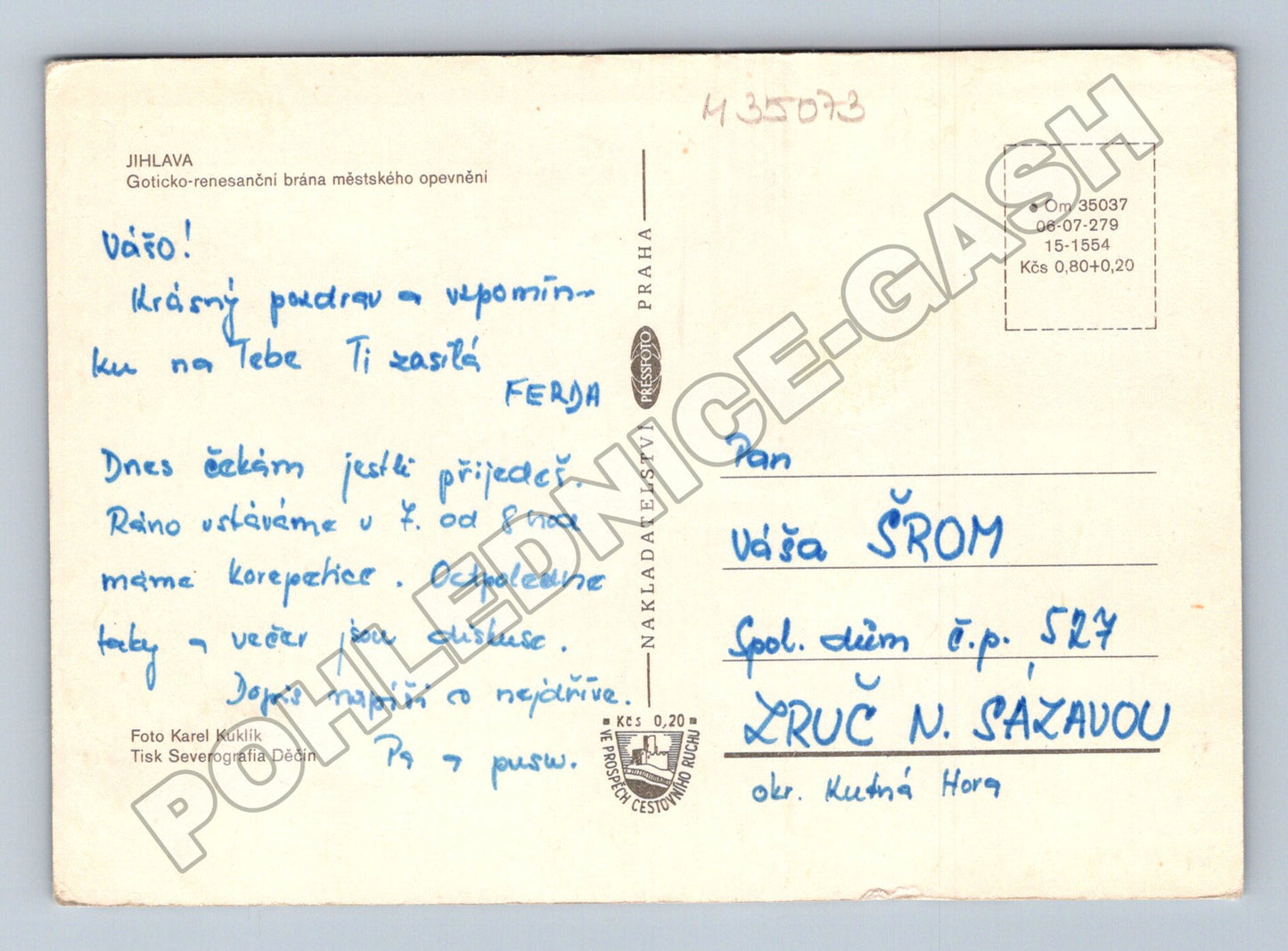 Pohlednice Jihlava městská brána 1979 (M35073)