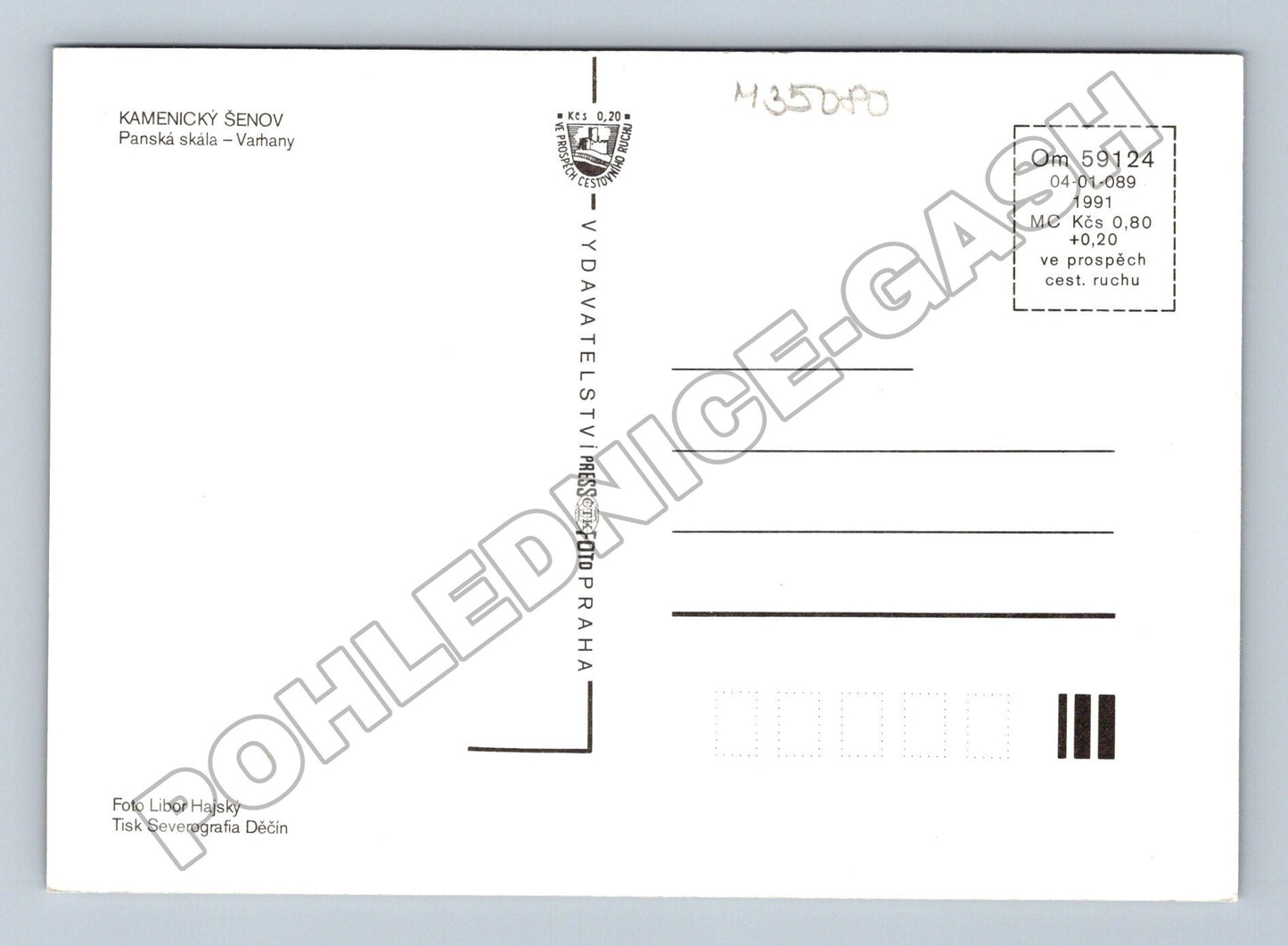 Pohlednice Kamenický Šenov Panská skála 1991 (M35080)