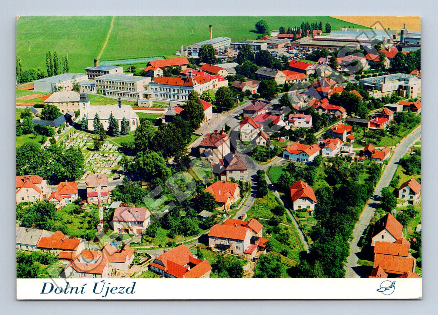 Pohlednice Dolní Újezd letecký pohled 1996 (M35082)