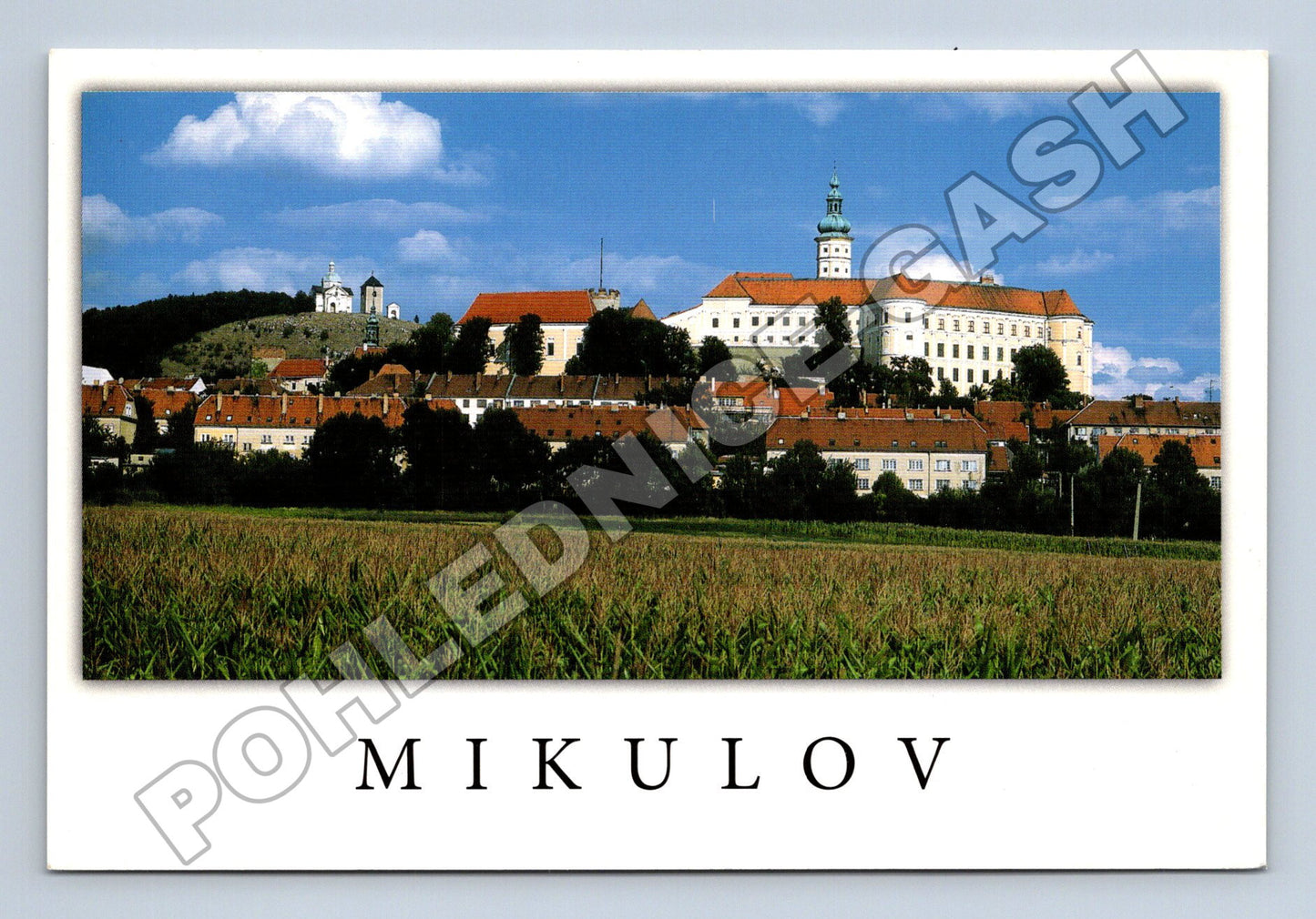 Pohlednice Mikulov zámek a Svatý kopeček (M35084)