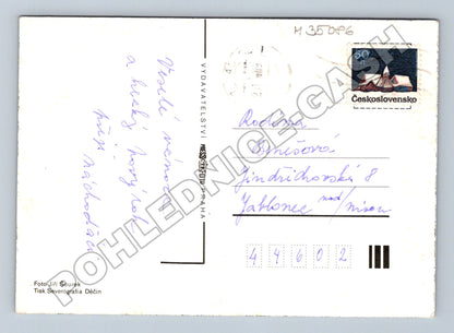 Pohlednice Náchod zámek a město zima 1977 (M35086)