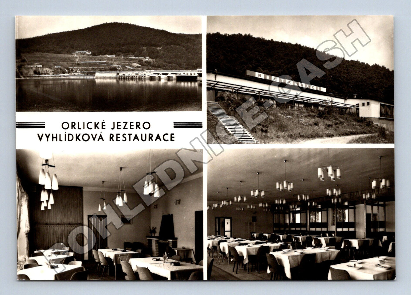 Pohlednice Orlické jezero Vyhlídková restaurace 1942 (M35095)