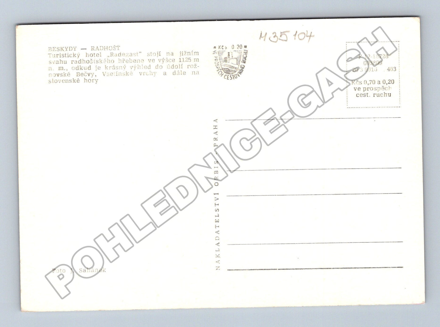 Pohlednice Beskydy Radhošť hotel Radegast 1951 (M35104)
