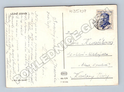 Pohlednice Lázně Jeseník lázeňský dům 1940 (M35109)
