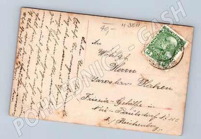 Pohlednice romantický německý motiv prošlá (M3511)