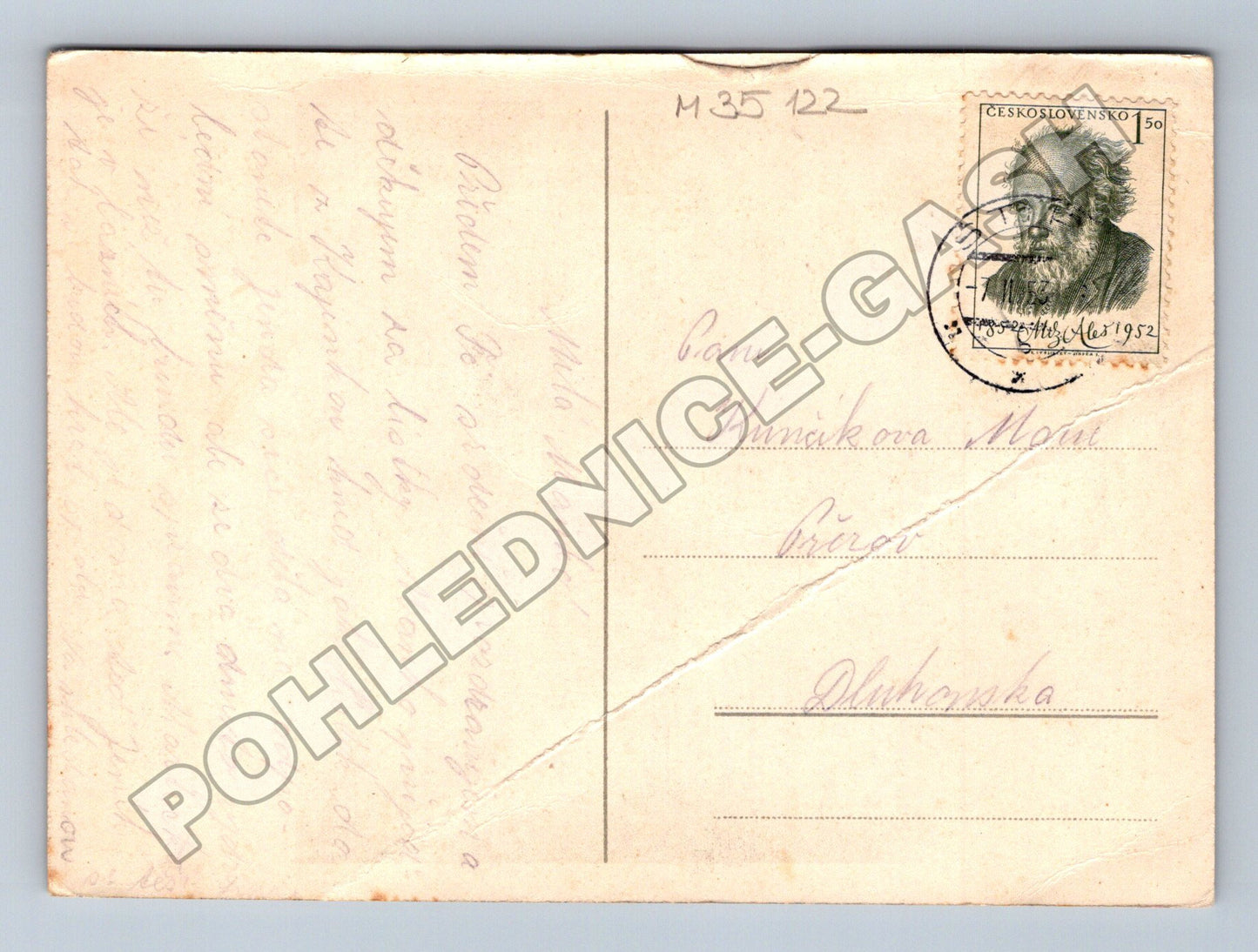 Pohlednice Československo krajina strom 1952 (M35122)