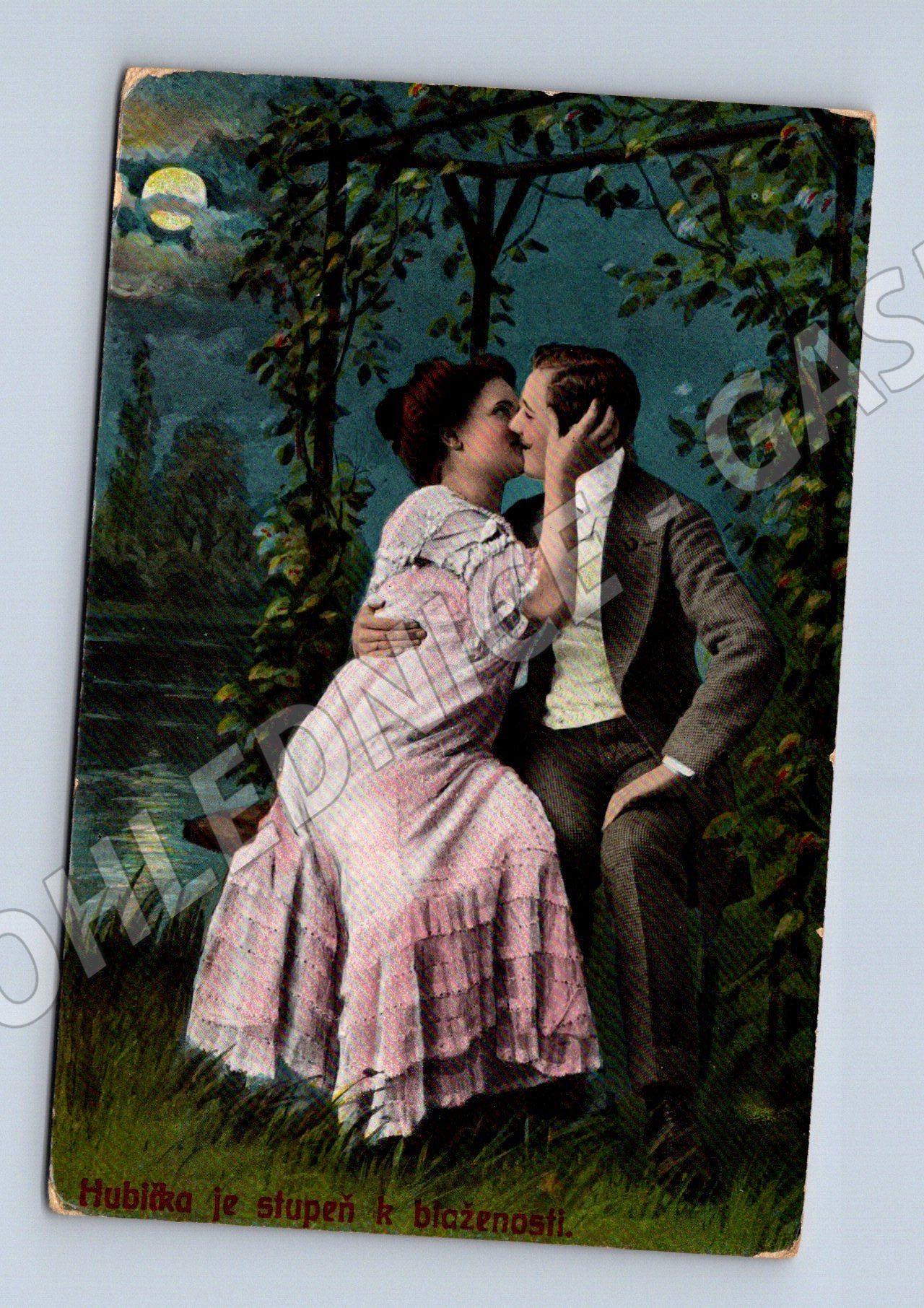 Pohlednice zamilovaný pár 1908 RU (M3513)