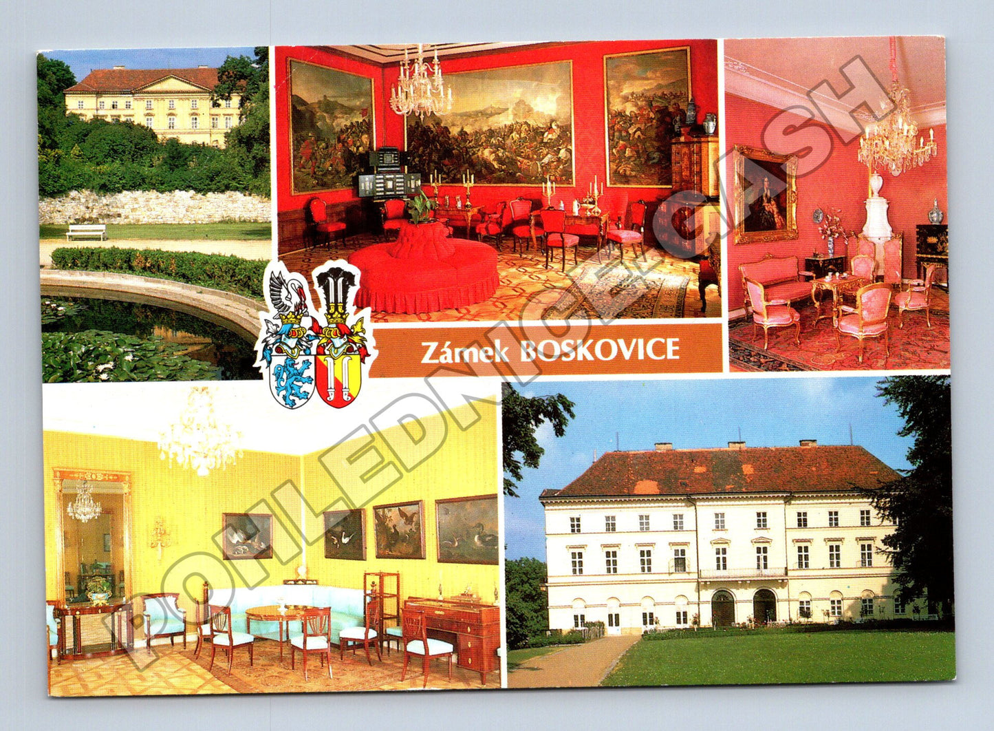 Pohlednice Boskovice zámek interiér exteriér 1989 (M35135)