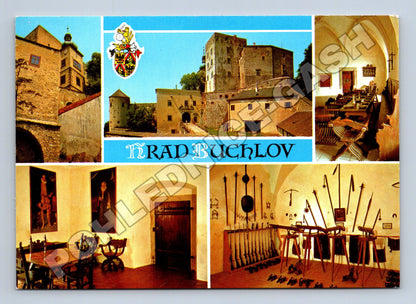 Pohlednice Hrad Buchlov koláž interiér exteriér 1989 (M35140)