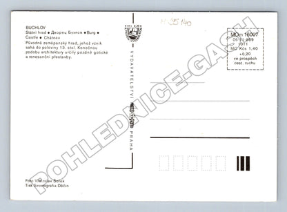 Pohlednice Hrad Buchlov koláž interiér exteriér 1989 (M35140)