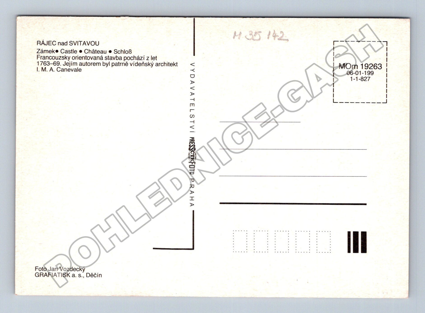 Pohlednice Rájec nad Svitavou zámek interiéry (M35142)