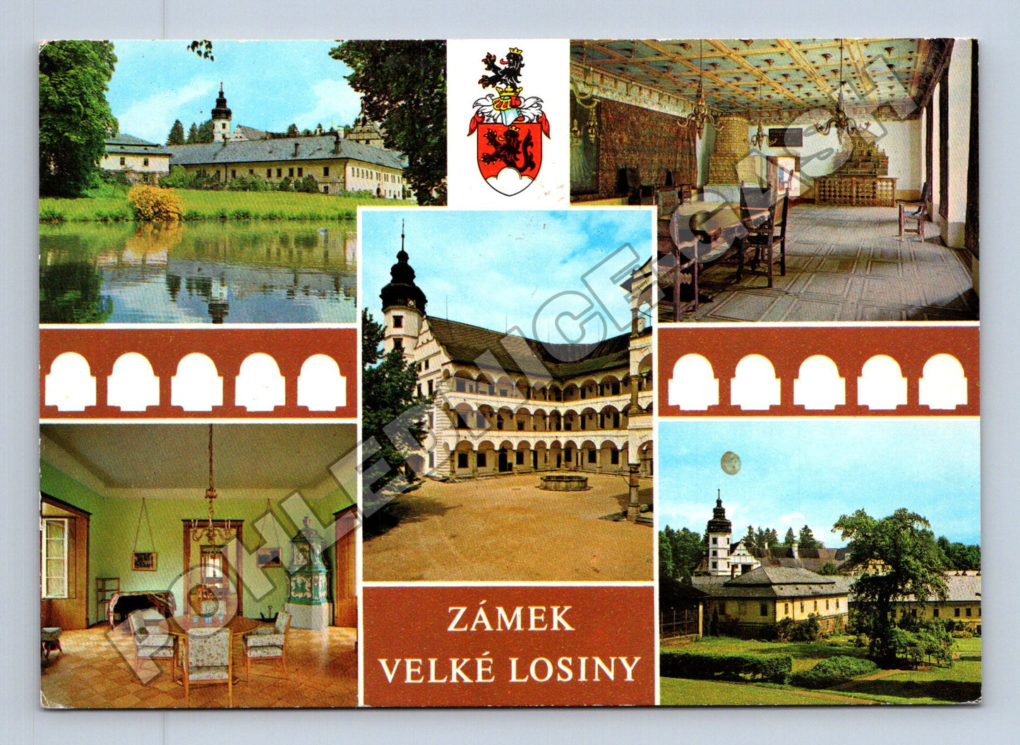 Pohlednice Velké Losiny zámek multi-view 1970 (M35149)