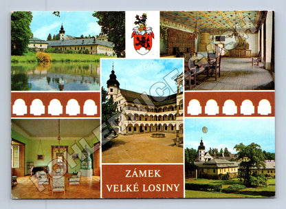 Pohlednice Velké Losiny zámek multi-view 1970 (M35149)