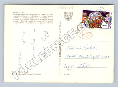 Pohlednice Velké Losiny zámek multi-view 1970 (M35149)