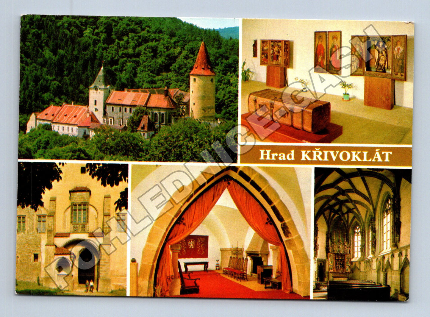 Pohlednice Hrad Křivoklát celkový pohled a interiéry (M35151)
