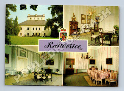 Pohlednice Ratibořice zámek interiéry koláž (M35163)