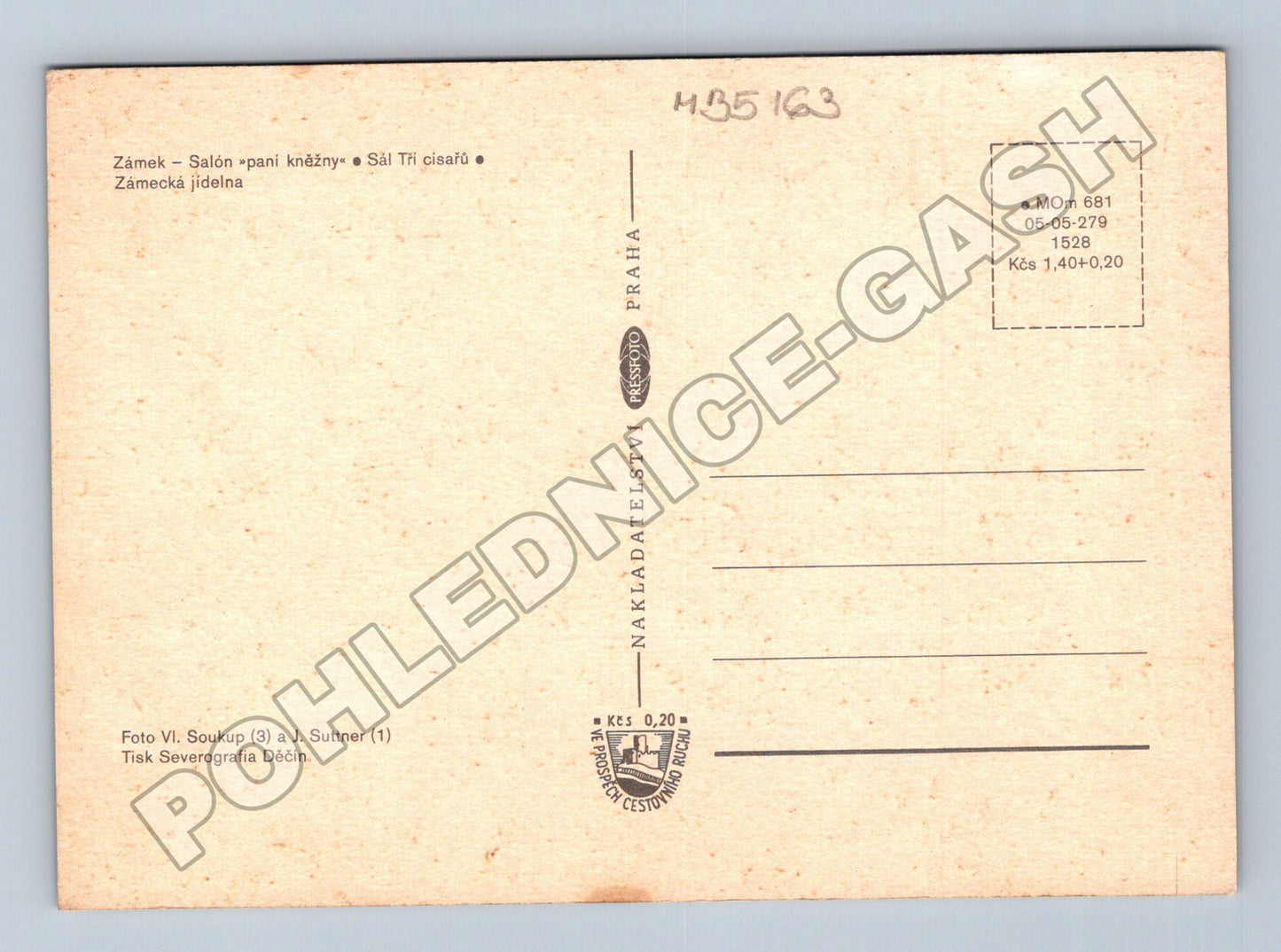 Pohlednice Ratibořice zámek interiéry koláž (M35163)