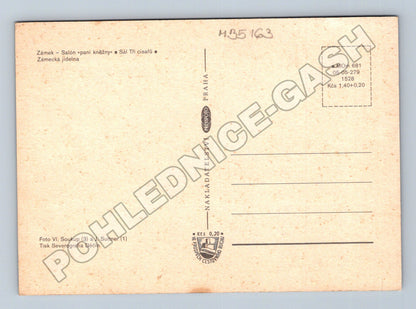 Pohlednice Ratibořice zámek interiéry koláž (M35163)