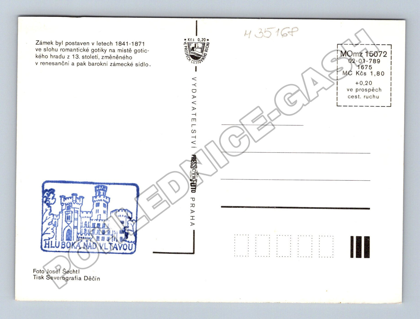 Pohlednice Hluboká nad Vltavou zámek interiér (M35168)