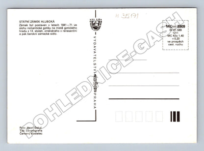 Pohlednice Hluboká zámek interiér a exteriér (M35171)