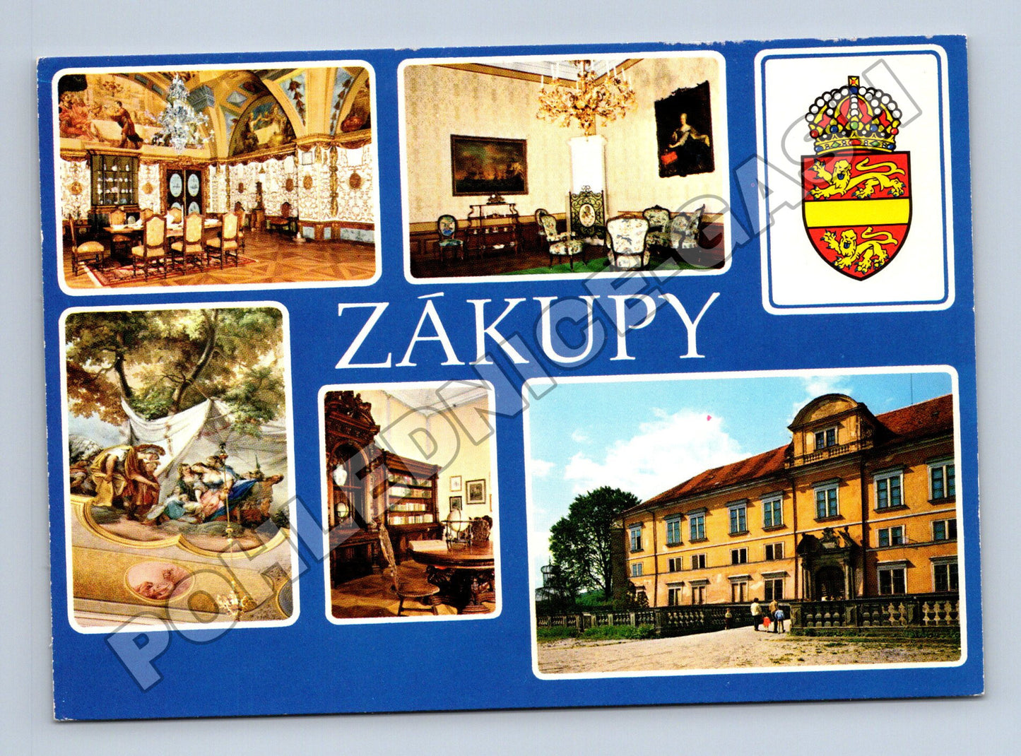 Pohlednice Zákupy zámek různé motivy (M35174)
