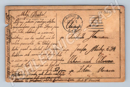 Pohlednice dvojice pod stromem 1914 (M3518)