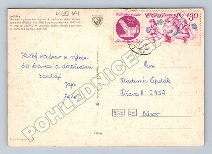 Pohlednice Lednice zámek koláž 1965 (M35181)