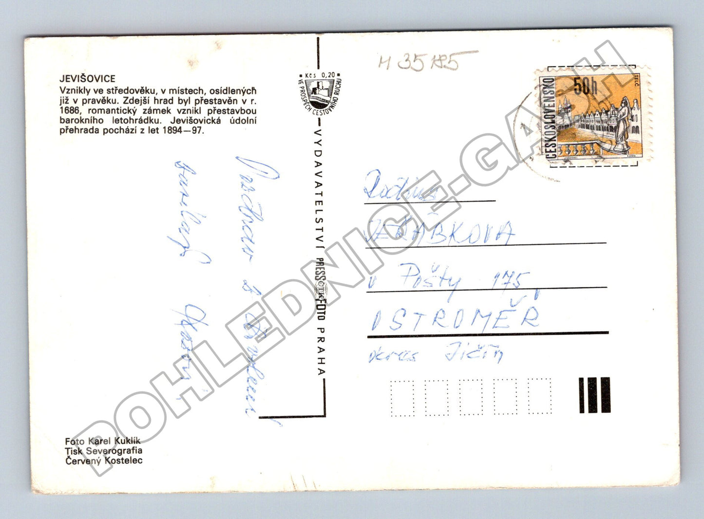 Pohlednice Jevišovice zámek koupaliště (M35185)